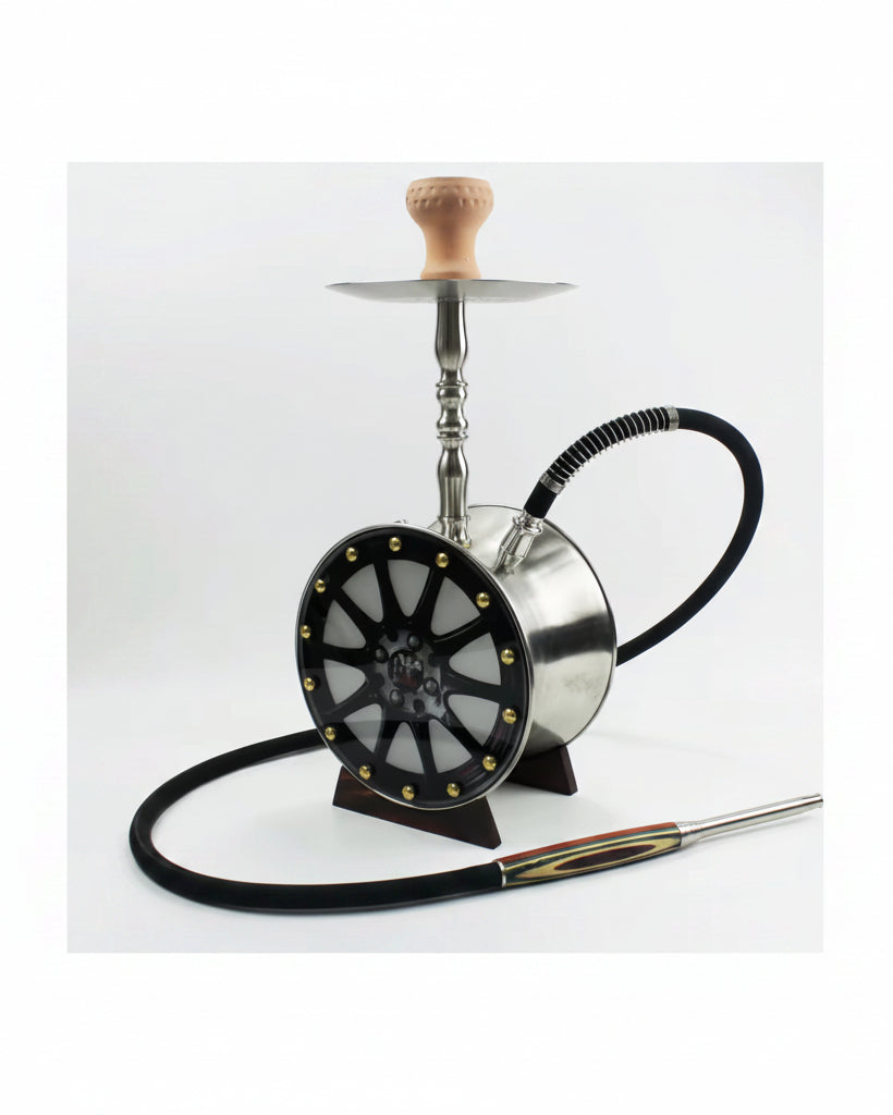 Black Car Wheel Shisha Pot