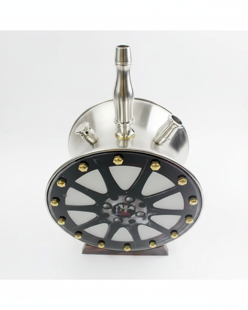 Black Car Wheel Shisha Pot