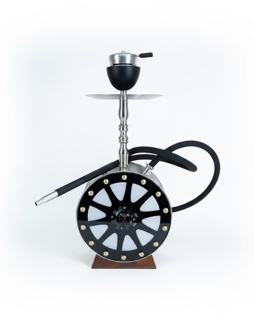 Black Car Wheel Shisha Pot