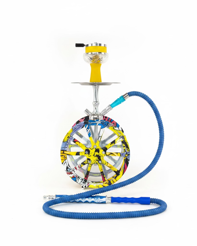Yellow Car Wheel Shisha Pot