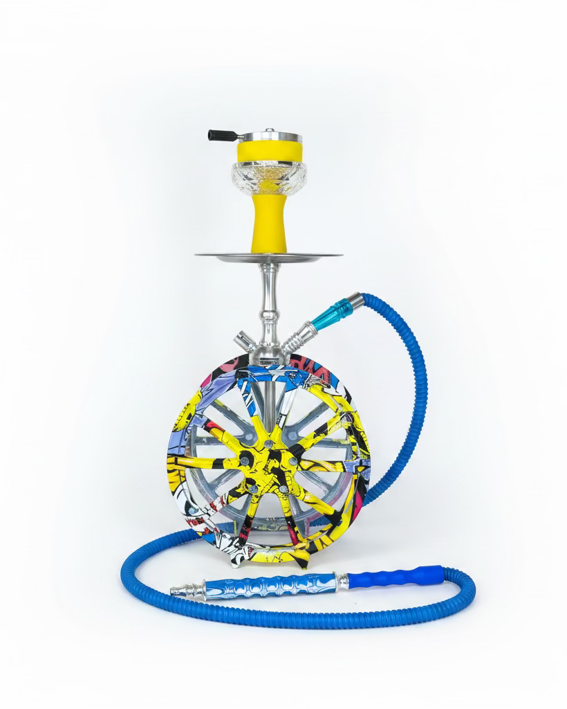 Yellow Car Wheel Shisha Pot
