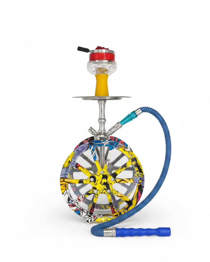 Yellow Car Wheel Shisha Pot