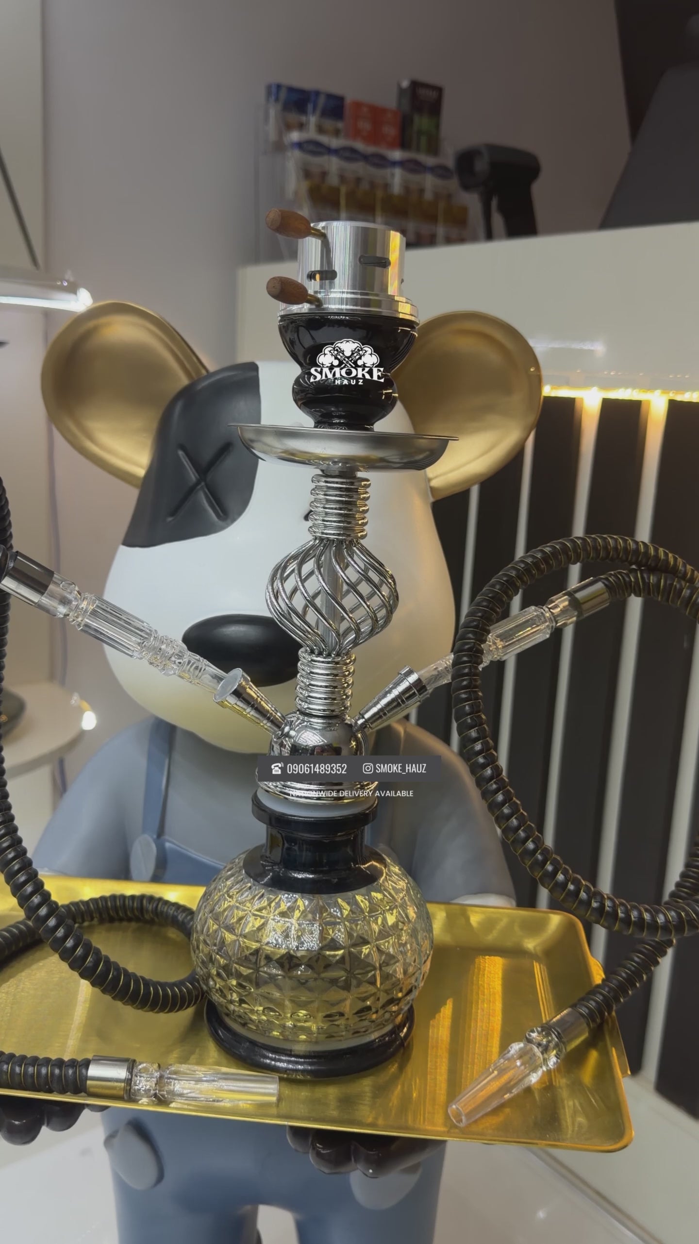 Black & Silver Mini Shisha Pot